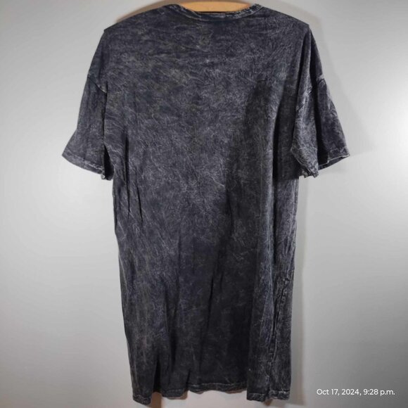 Distressed "WORLD TOUR" black grey grunge‎ shirt dress or nighty oversized - Picture 5 of 8